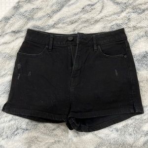 Black Denim Shorts High Waisted Size 25